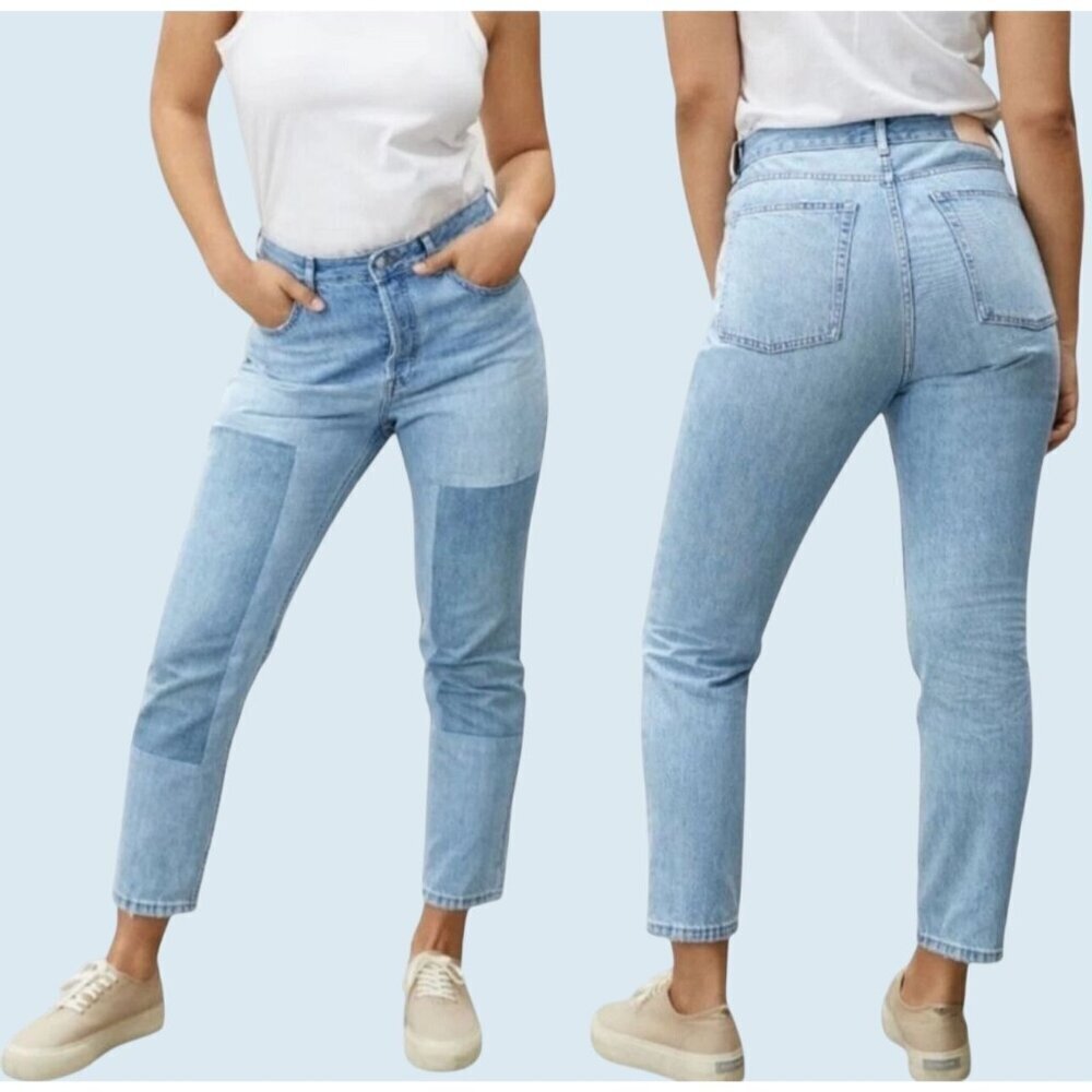 EVERLANE 90s Cheeky Crop Patchwork Button Fly Jean Size 26